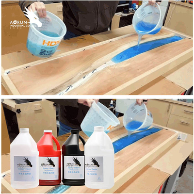 Crystal Clear Art Resin Coating 100% Solid Two Component Epoxy Resin For Bar Countertops