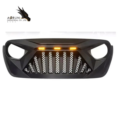 Car Grille For 2018-2022 Jeep Wrangler JL ABS Shark Grill Front Bumper Grille Glossy Black US Has Stocks