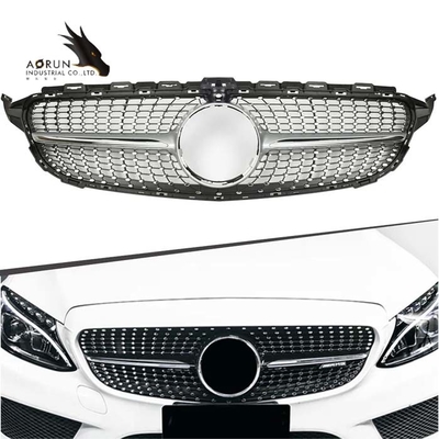Car Front Bumper Grille Grill For Mercedes Benz C Class W205 2014-2018 Diamond Style Racing Grills
